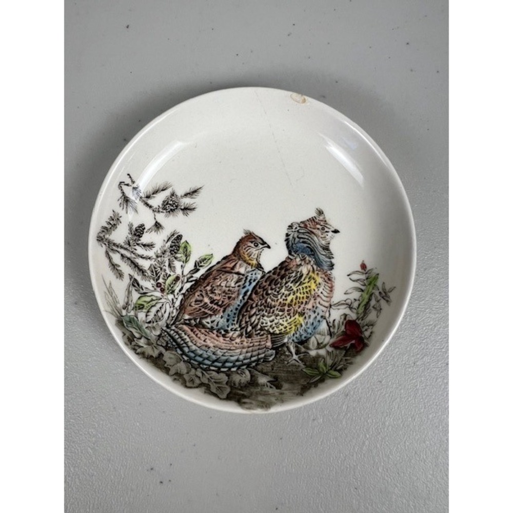Johnson Bros England Game Birds Ironstone Butter Pat Coaster Small 4 Inch Plate